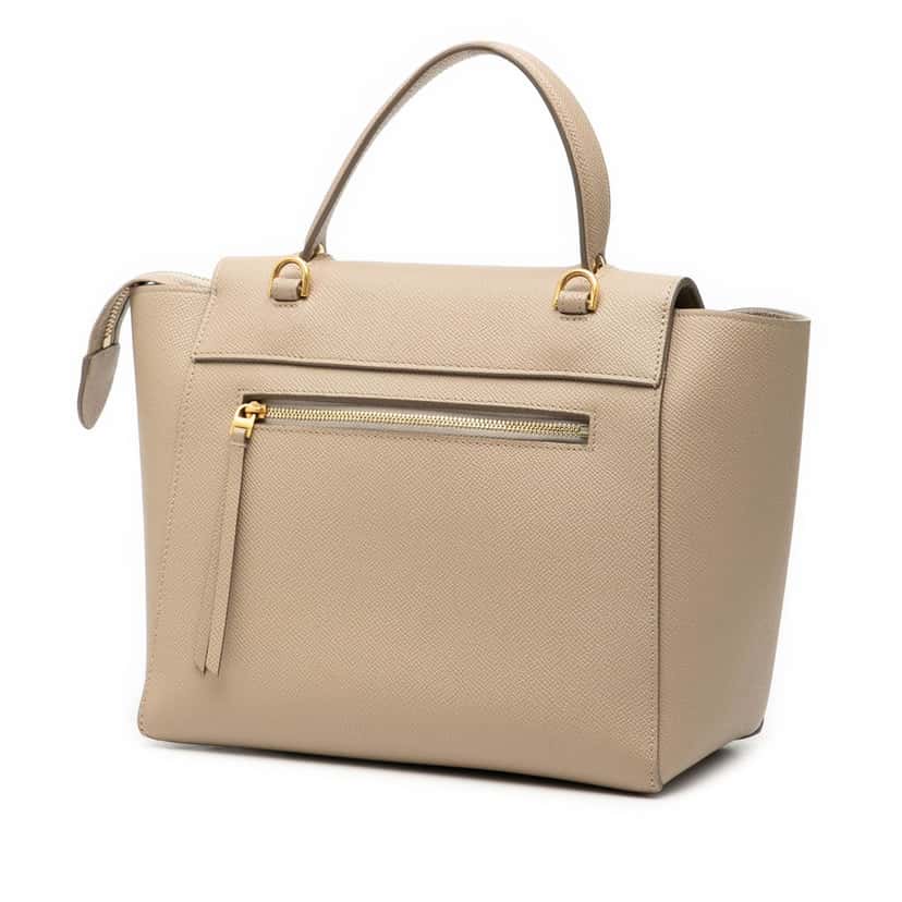 Celine Micro Grained Calfskin Belt Bag Beige Leather Very good condition - Back View