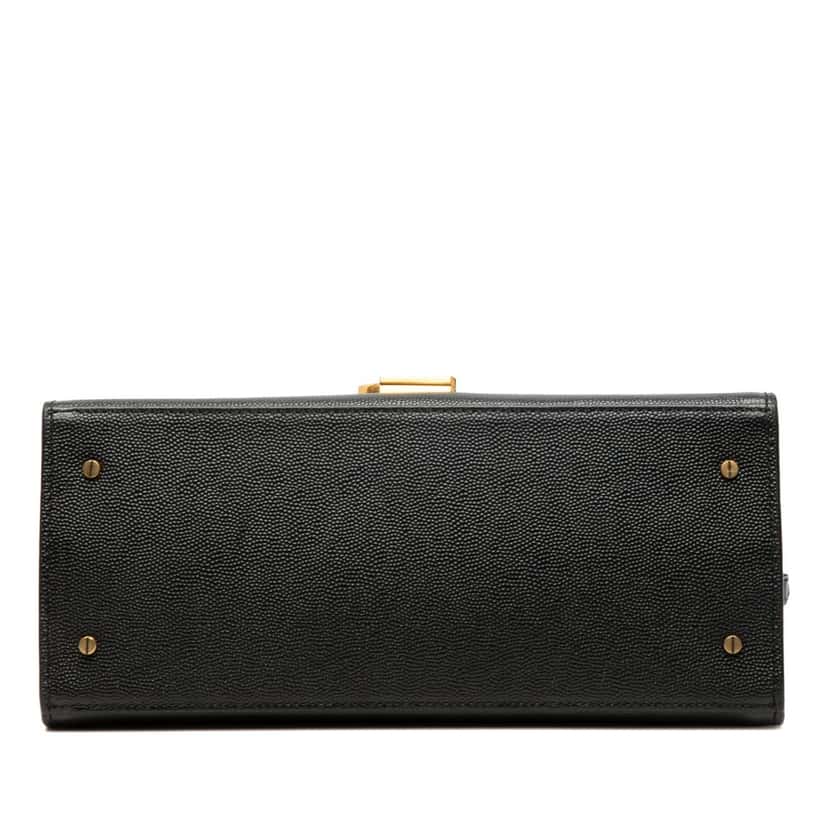 Saint Laurent Medium Grain de Poudre Classic Monogram Cassandra Top Handle Bag Black Leather Very good condition - Inside View