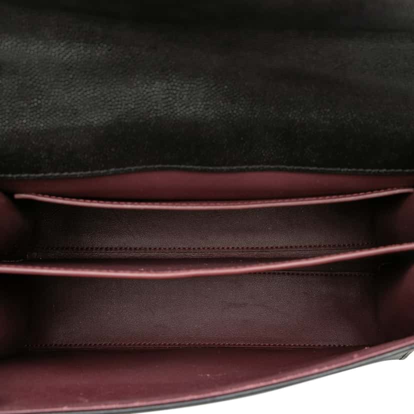 Saint Laurent Medium Grain de Poudre Classic Monogram Cassandra Top Handle Bag Black Leather Very good condition - Model View