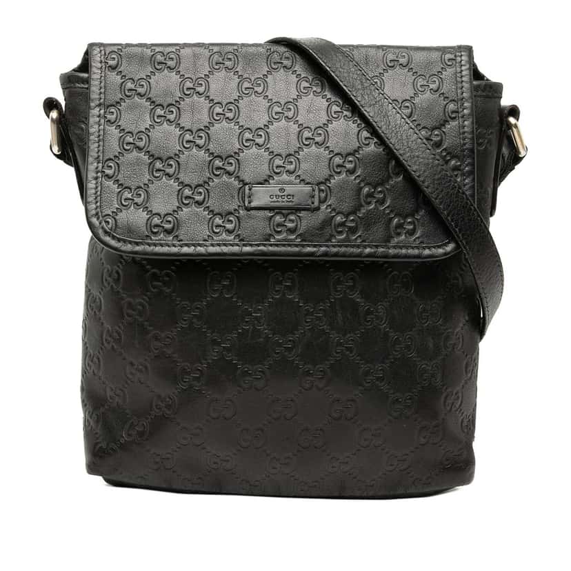 Gucci Guccissima Crossbody Black Leather Good condition - Front View