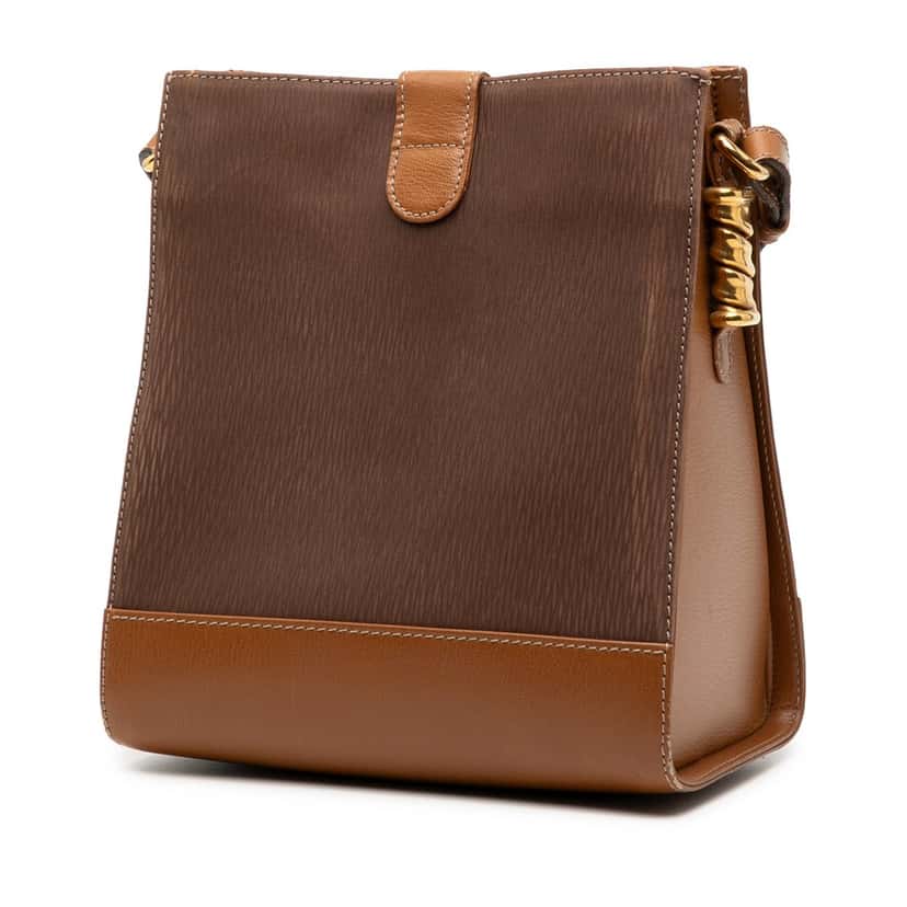 LOEWE Leather Velasquez Twist Shoulder Bag Brown Leather Good condition - Back View