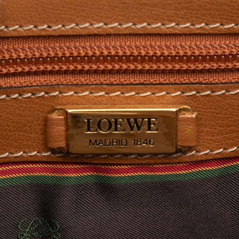 LOEWE Leather Velasquez Twist Shoulder Bag Brown Leather Good condition - Box View