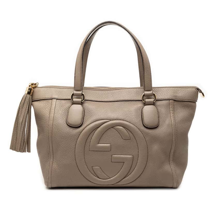 Gucci Small Leather Soho Working Tote Brown Leather Very good condition - Front View