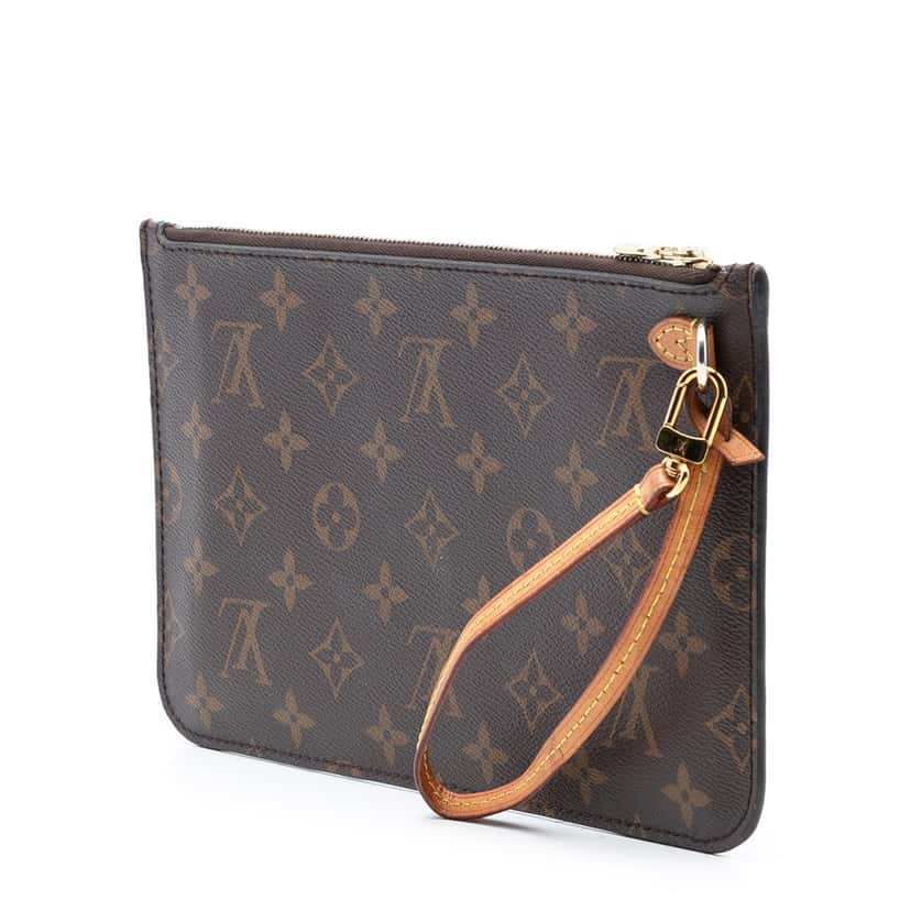 Louis Vuitton Monogram Neverfull MM Pouch Brown Very good condition - Back View