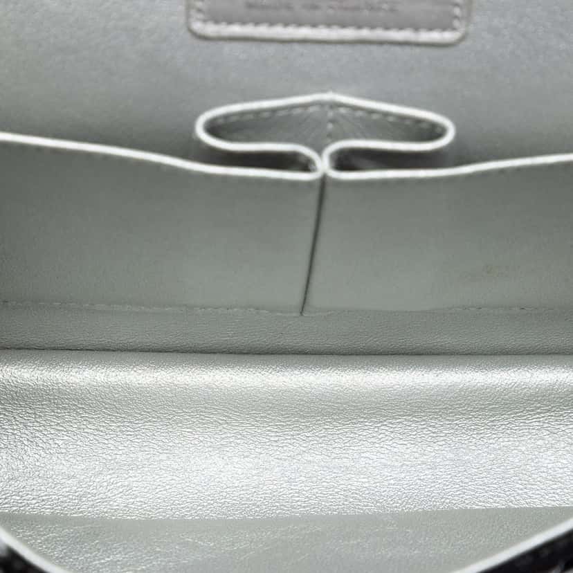 Chanel Medium Classic Quilted Tweed and Metallic Lambskin Double Flap Black Good condition - Model View