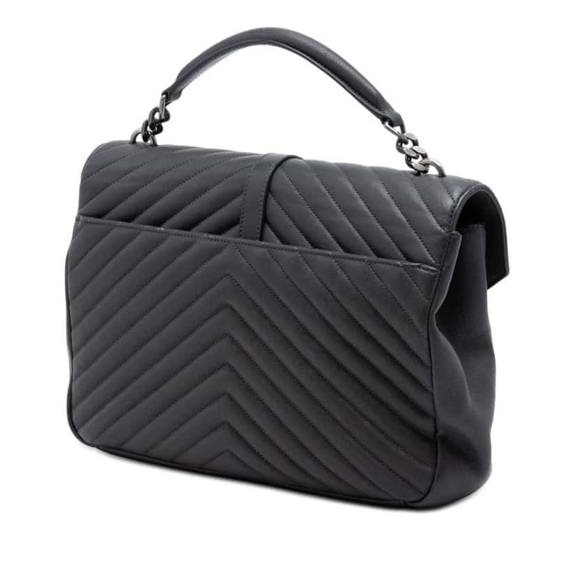 Saint Laurent Large Chevron Sheepskin Monogram College Satchel Other Leather Very good condition - Back View
