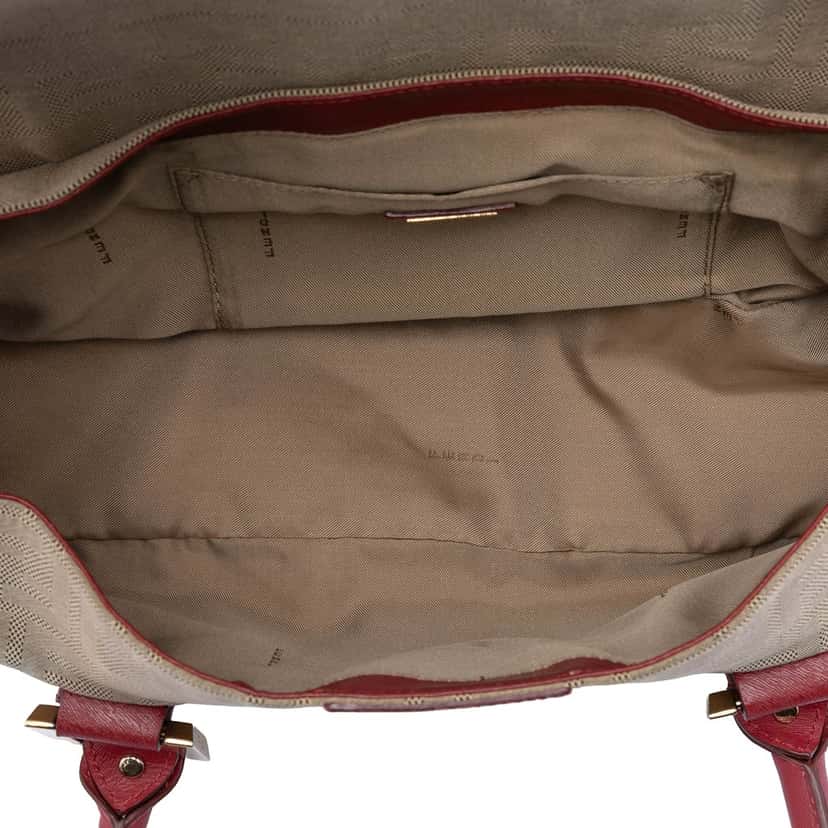 Fendi Zucca Shadow Canvas Flap Shoulder Bag Beige Very good condition - Model View