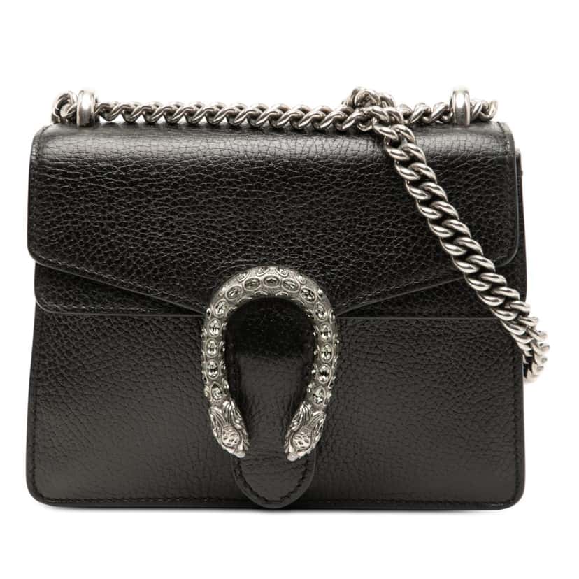 Gucci Small Leather Dionysus  Crossbody Black Leather Very good condition - Front View