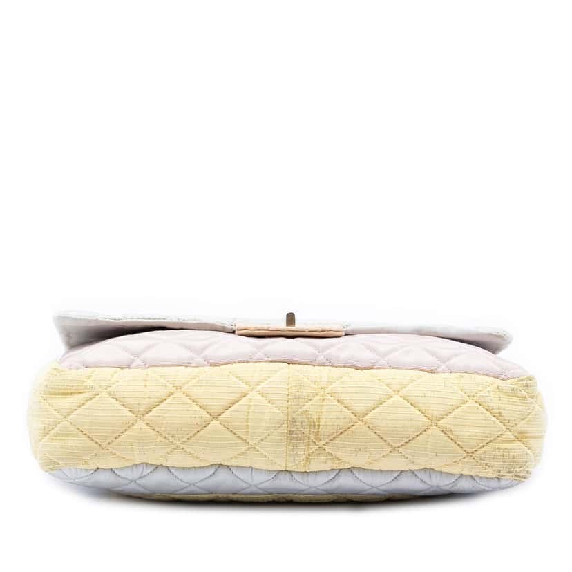 Chanel Tricolor Quilted Grosgrain Satin Reissue 2.55 Single Flap 227 Blue Very good condition - Inside View