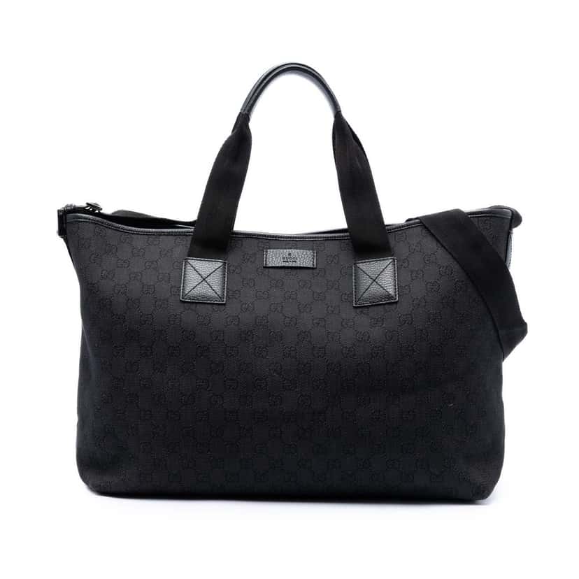 Gucci GG Denim Satchel Black Very good condition - Front View