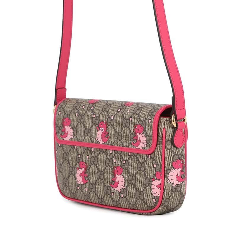 Gucci GG Supreme Ophidia Dragon Pochette Crossbody Beige Very good condition - Back View