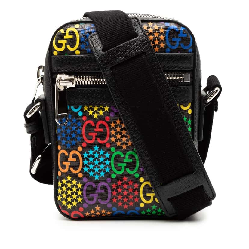 Gucci GG Supreme Psychedelic Crossbody Black Very good condition - Front View