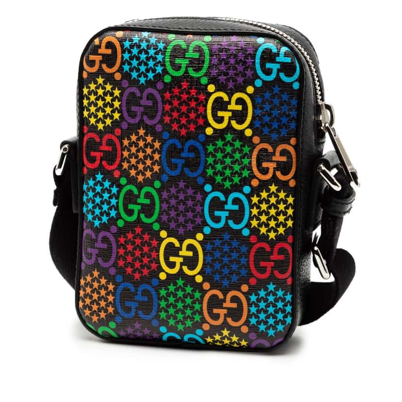 Gucci GG Supreme Psychedelic Crossbody Black Very good condition - Back View