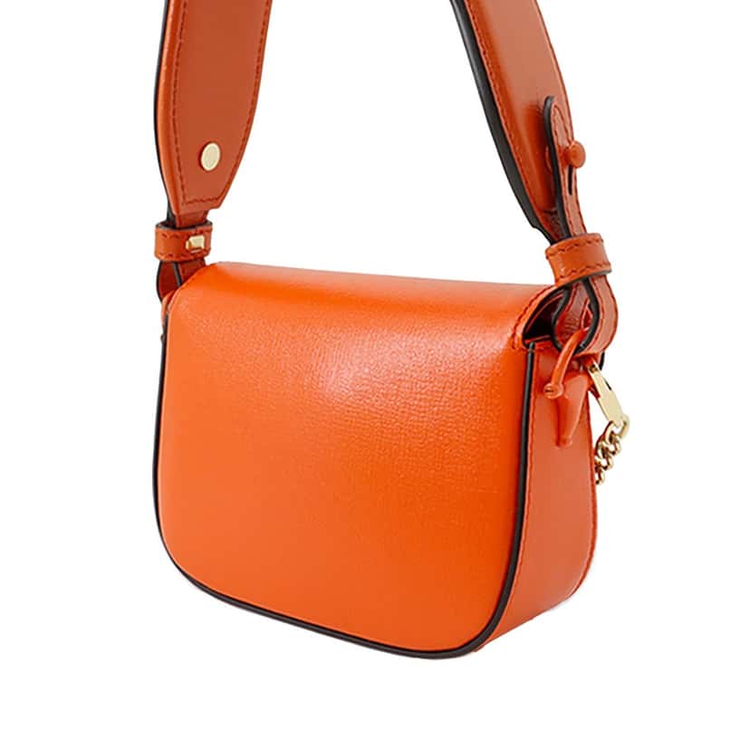 Gucci Mini Calfskin Horsebit 1955 Web Satchel Orange Leather Very good condition - Back View