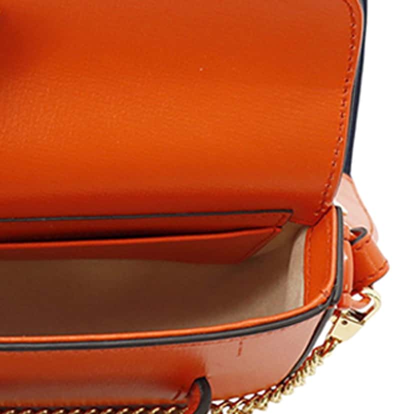Gucci Mini Calfskin Horsebit 1955 Web Satchel Orange Leather Very good condition - Model View