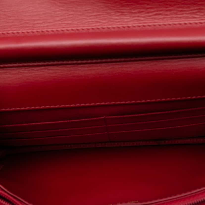 Chanel Quilted Caviar Boy Wallet on Chain Red Leather Very good condition - Model View