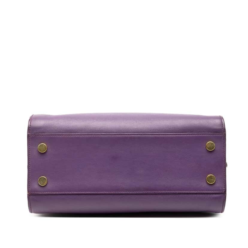 Saint Laurent Baby Leather Monogram Cabas Satchel Purple Leather Good condition - Inside View