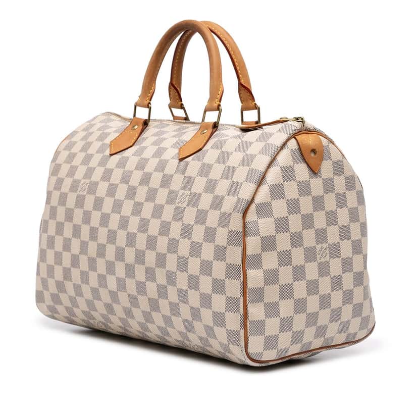 Louis Vuitton Damier Azur Speedy 35 White Very good condition - Back View