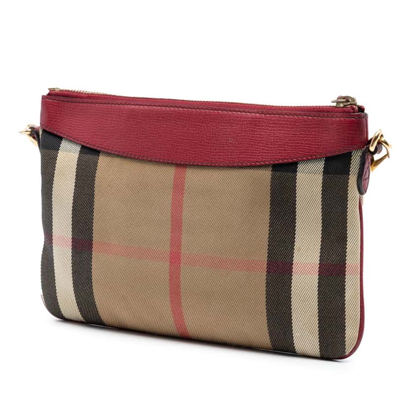 Burberry House Check Canvas Derby Peyton Crossbody Brown Very good condition - Back View