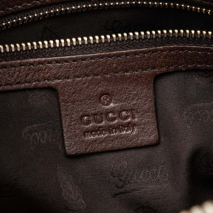 Gucci Medium GG Canvas Charm Dome Satchel Beige Very good condition - Box View