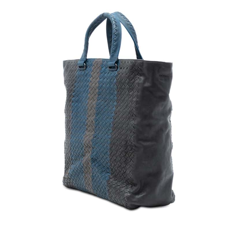Bottega Veneta Tricolor Nappa Intrecciato Convertible Tote Black Leather Very good condition - Back View