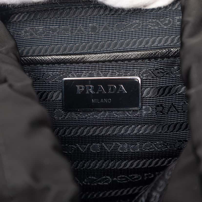 Prada Tessuto Impunturato Double Buckle Backpack Black Very good condition - Box View
