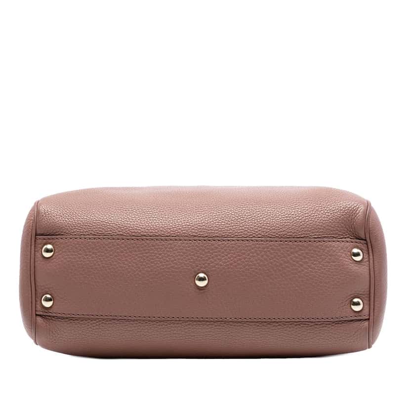 Gucci Small Calfskin Bamboo Shopper Satchel Brown Leather Very good condition - Inside View