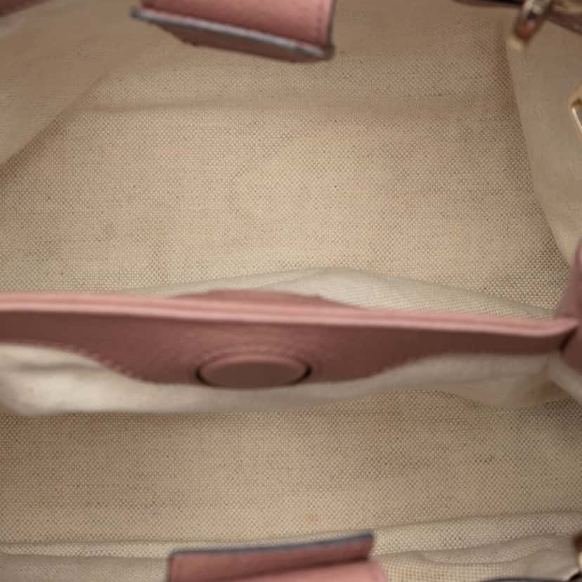 Gucci Small Calfskin Bamboo Shopper Satchel Brown Leather Very good condition - Model View