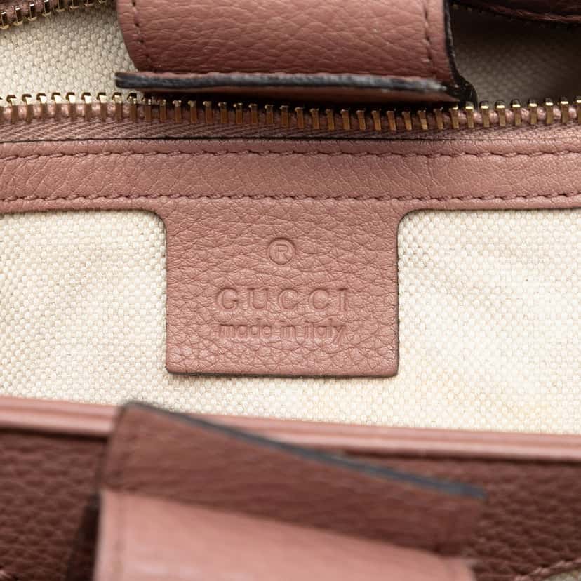 Gucci Small Calfskin Bamboo Shopper Satchel Brown Leather Very good condition - Box View