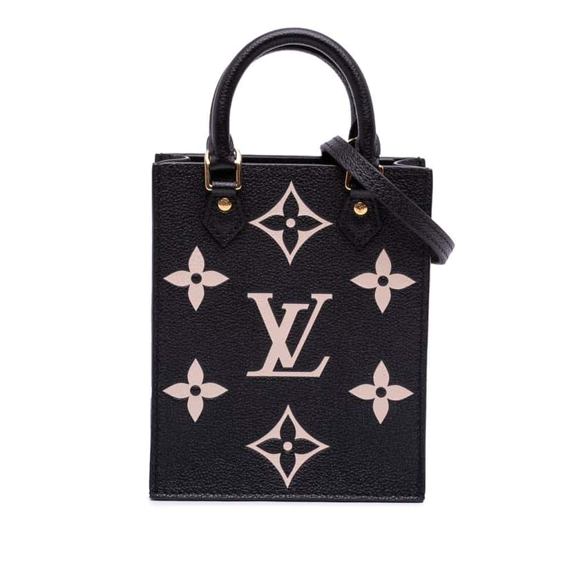 Louis Vuitton Bicolor Monogram Empreinte Petit Sac Plat Black Leather Very good condition - Front View