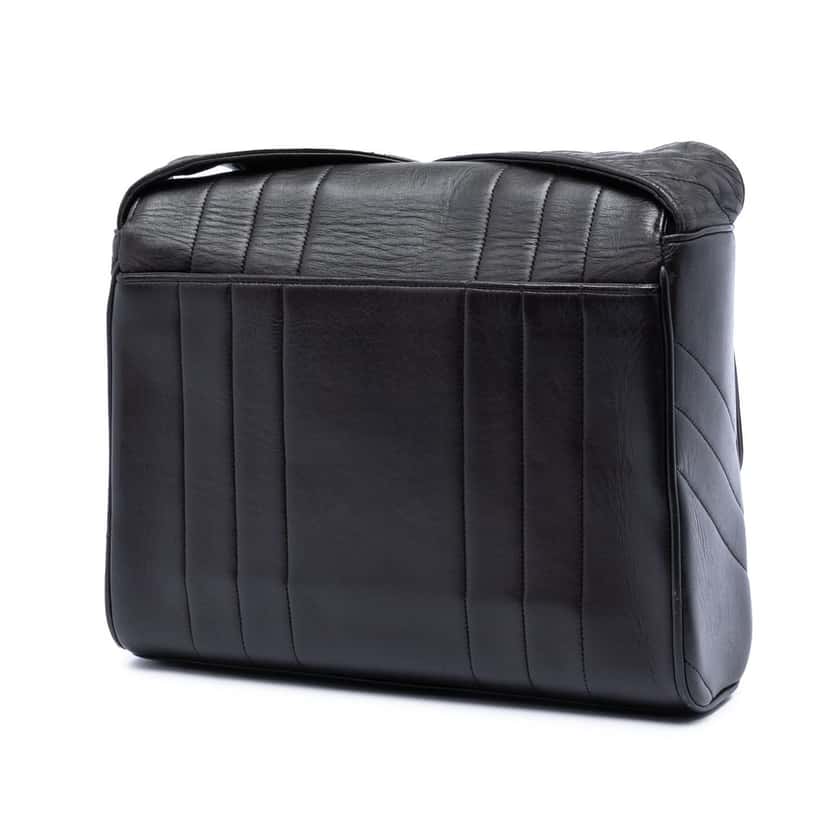 Chanel CC Vertical Quilt Lambskin Flap Black Leather Very good condition - Back View