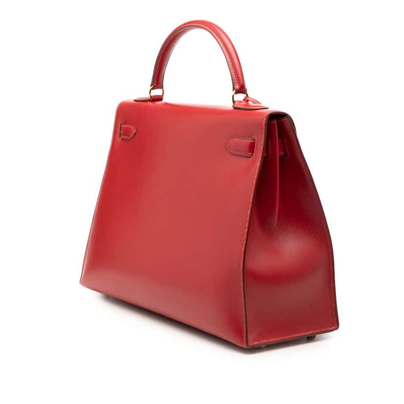 Hermès Box Calf Kelly Sellier 32 Red Leather Very good condition - Back View