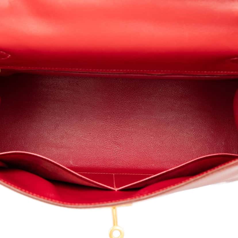 Hermès Box Calf Kelly Sellier 32 Red Leather Very good condition - Model View