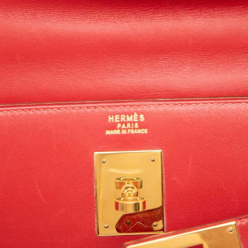 Hermès Box Calf Kelly Sellier 32 Red Leather Very good condition - Box View