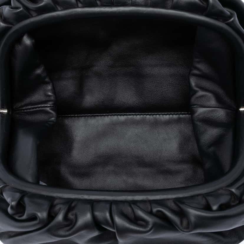 Bottega Veneta Lambskin The Pouch Black Leather Very good condition - Model View
