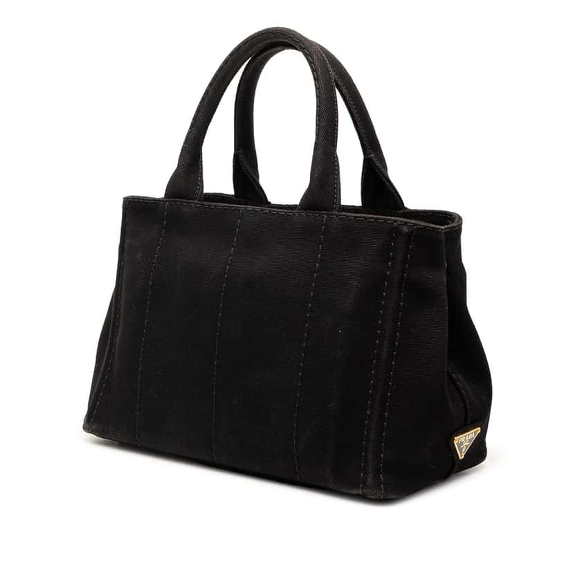 Prada Small Canvas Canapa Logo Satchel Black Very good condition - Back View