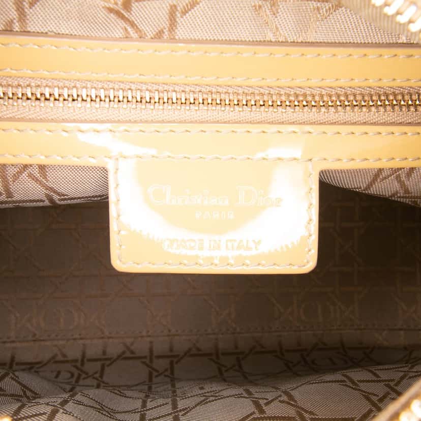 Dior Medium Patent Cannage Lady Dior Brown Leather Very good condition - Box View