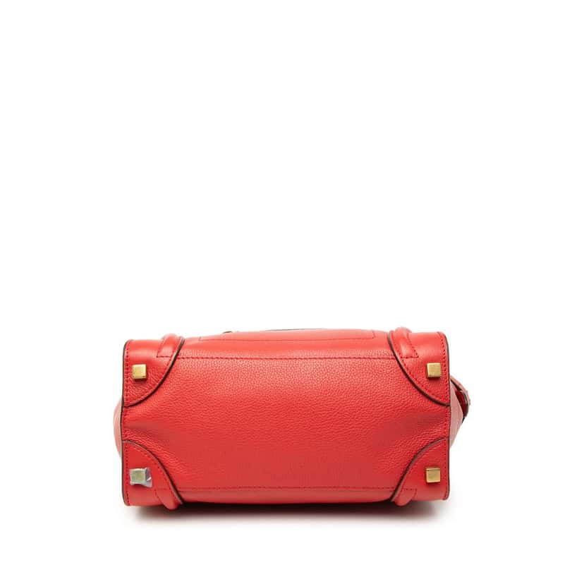 Celine Micro Calfskin Luggage Tote Red Leather Very good condition - Inside View