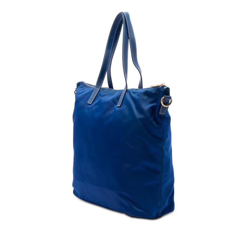 Prada Tessuto Zip Top Convertible Tote Blue Very good condition - Back View