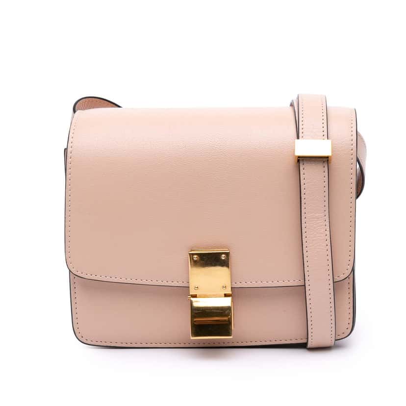 Celine Small Liege Calfskin Classic Box Pink Leather Very good condition - Front View