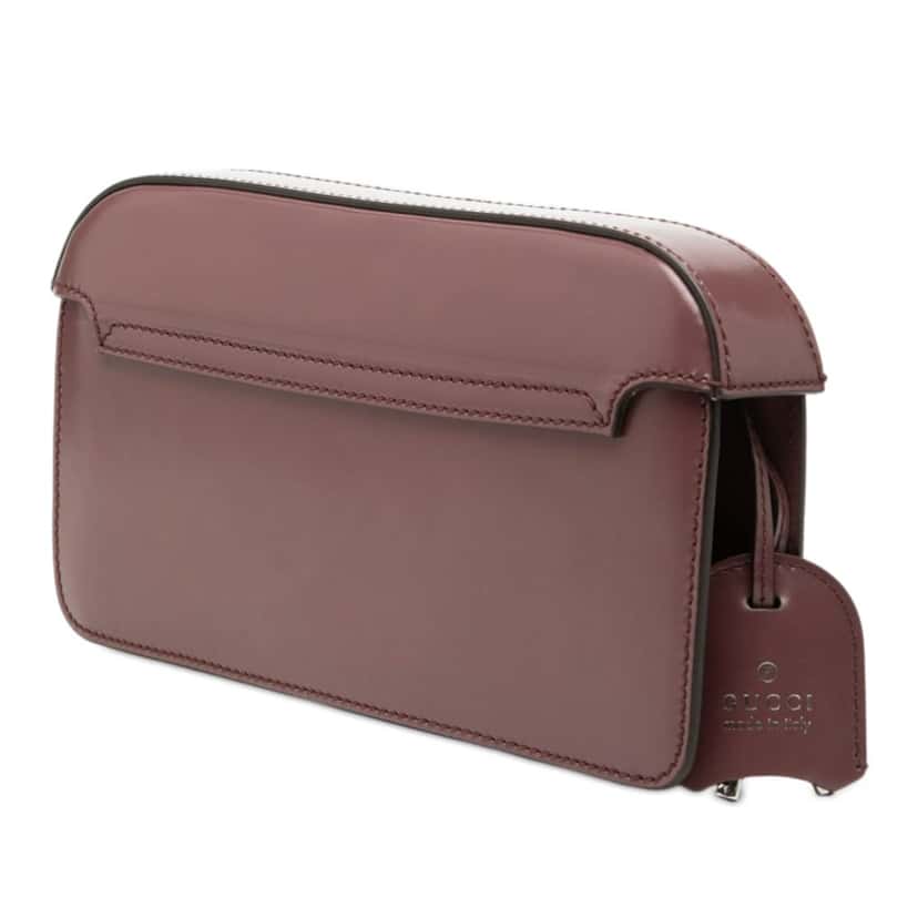 Gucci Smooth Calfskin Lady Lock Clutch Red Leather Very good condition - Back View