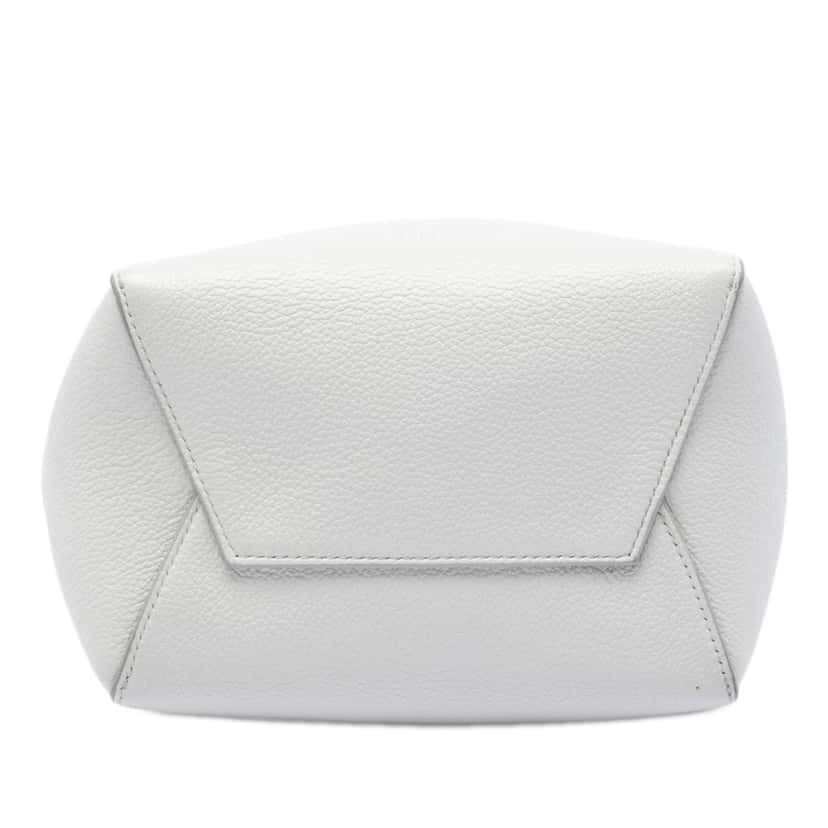Celine Small Soft Grained Calfskin Seau Sangle Bucket Bag White Leather Very good condition - Inside View