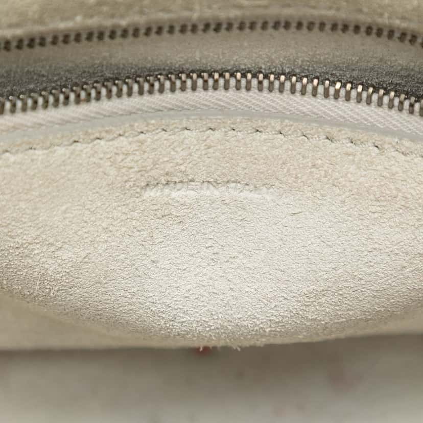 Celine Small Soft Grained Calfskin Seau Sangle Bucket Bag White Leather Very good condition - Box View