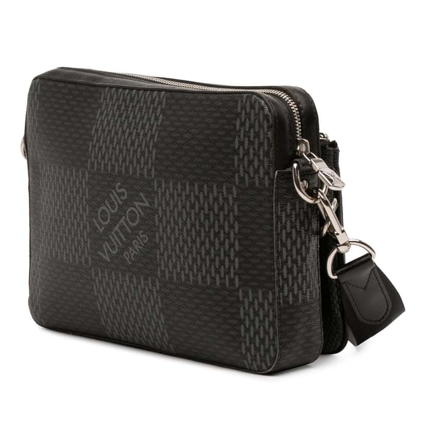 Louis Vuitton Damier Graphite 3D Trio Messenger Bag Black Good condition - Back View
