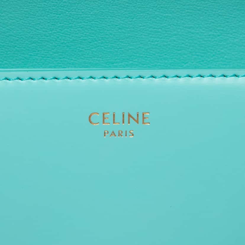 Celine Shiny Calfskin Claude Shoulder Bag Blue Leather Very good condition - Box View
