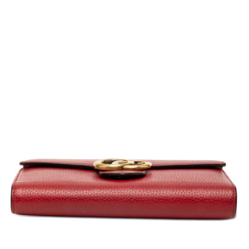 Gucci GG Marmont Leather Wallet on Chain Red Leather Very good condition - Inside View