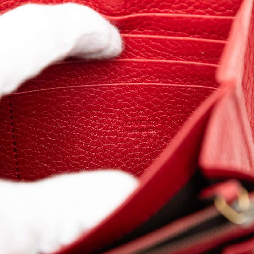 Gucci GG Marmont Leather Wallet on Chain Red Leather Very good condition - Box View