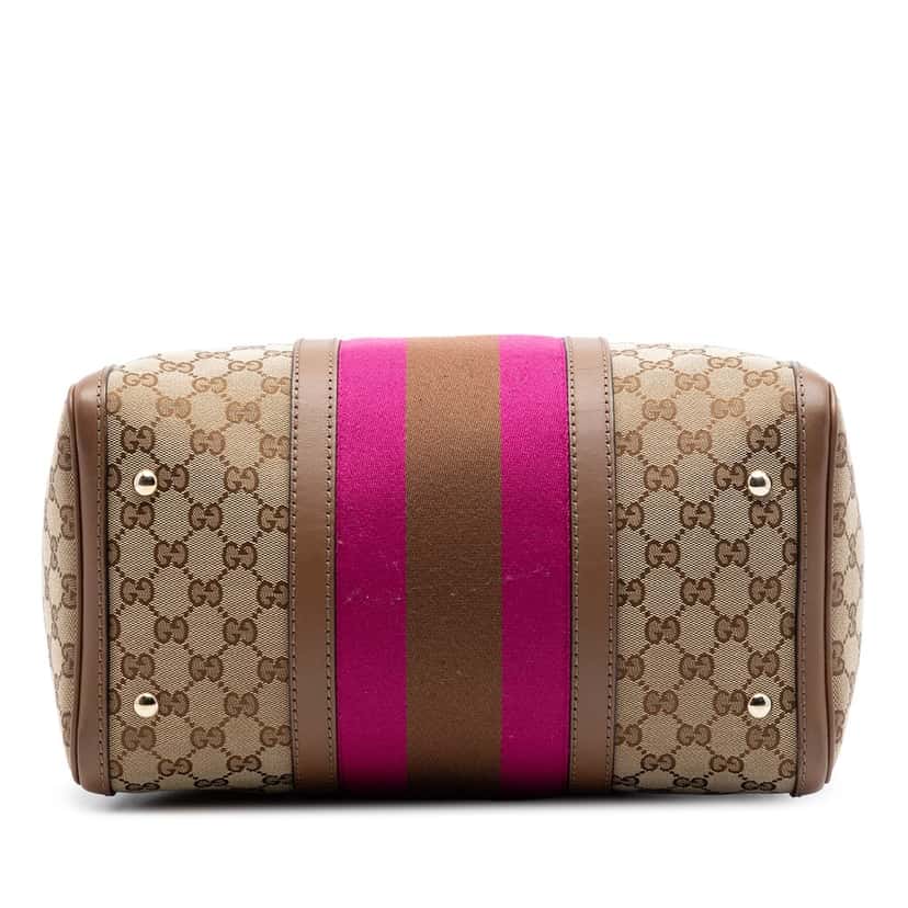 Gucci Medium GG Canvas Web Joy Boston Bag Beige Very good condition - Inside View