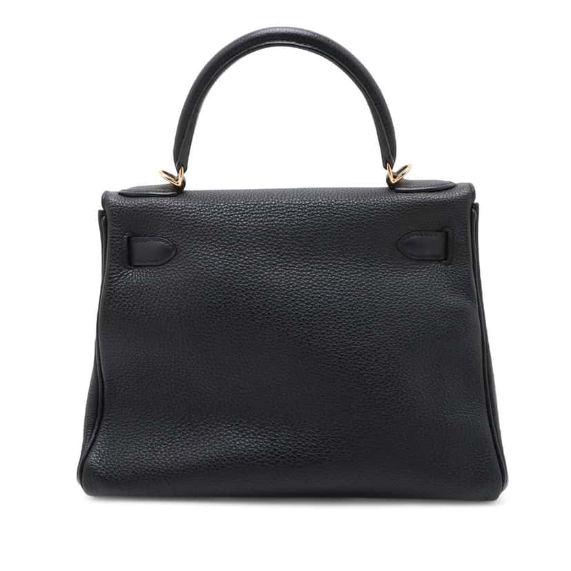 Hermès Special Order Clemence Verso Kelly II Retourne 28 Black Leather Very good condition - Back View