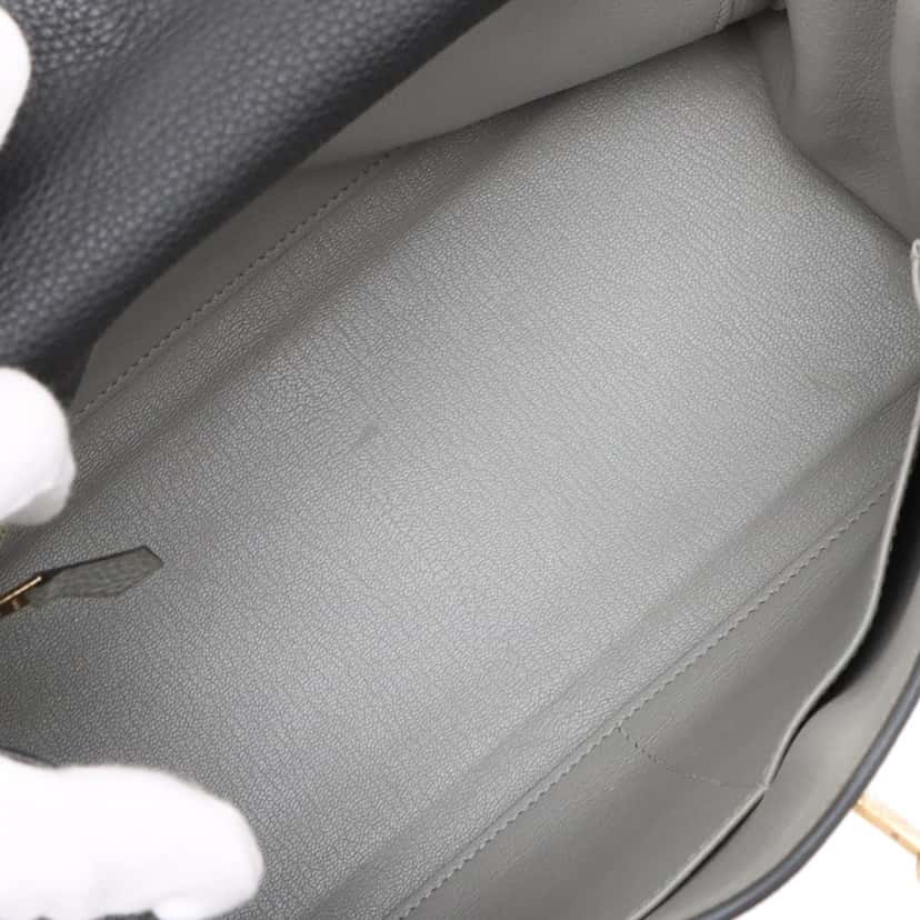 Hermès Special Order Clemence Verso Kelly II Retourne 28 Black Leather Very good condition - Inside View